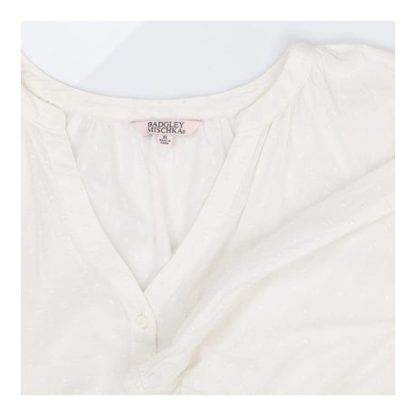 Long‑Sleeve Blouse White Swiss‑Dot