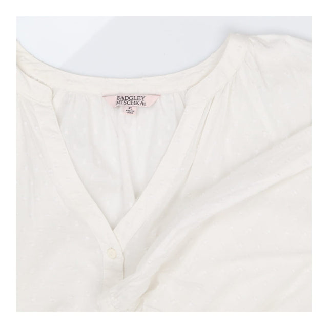 Long‑Sleeve Blouse White Swiss‑Dot