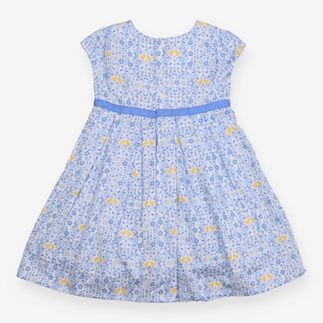 Woven dress Ditsy Blue with Chicks and Blue Bow