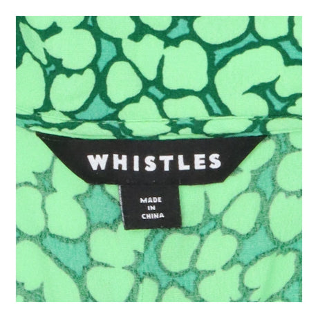 Green leopard petals collared blouse