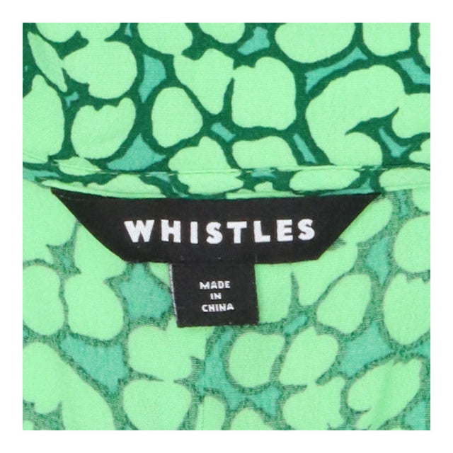 Green leopard petals collared blouse