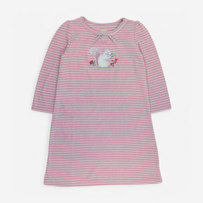 Nightdress pink striped squirrel 