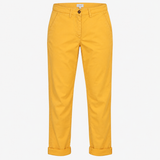 Cotton Stretch Chino Trousers Ochre Mustard Yellow