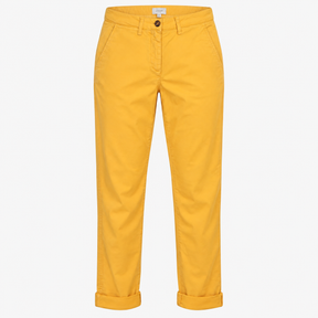 Cotton Stretch Chino Trousers Ochre Mustard Yellow
