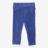 Velour Ribbed Leggings Blue
