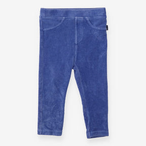 Velour Ribbed Leggings Blue