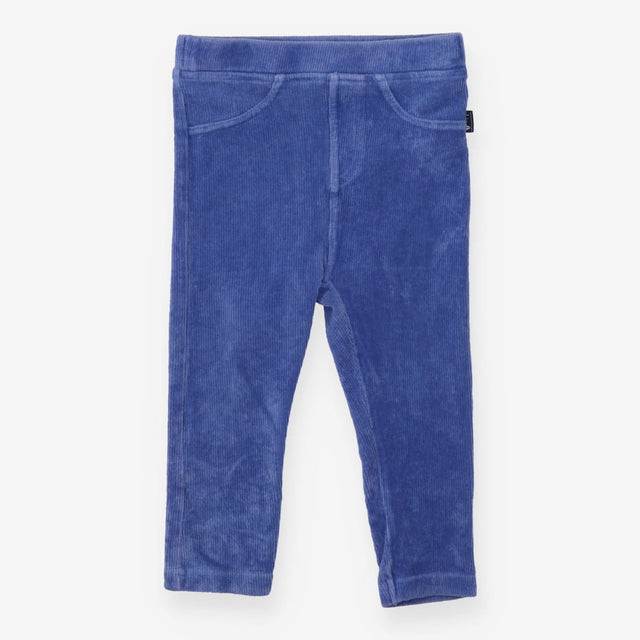 Velour Ribbed Leggings Blue