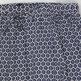 Navy Cream Geometric Print Maxi Skirt Tie Waist