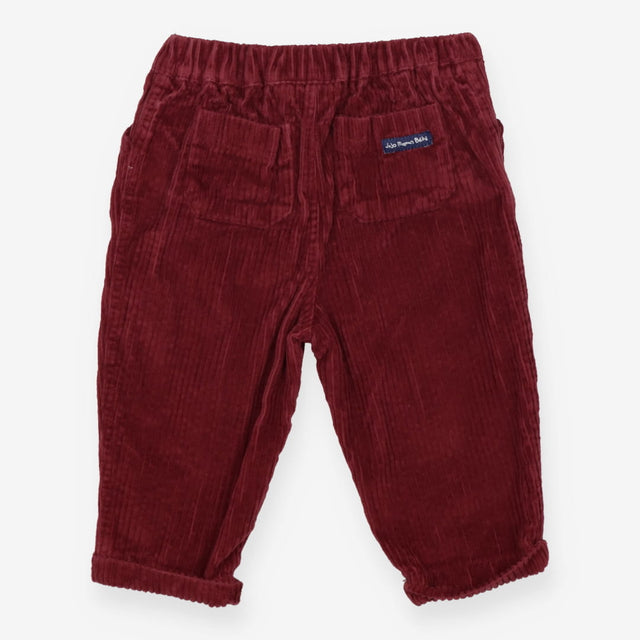 Cord Pull On Trouser Burgundy with Strings