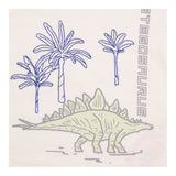 T-Shirt White Stegosaurus Applique