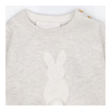 Grey knit sleep suit footless with bunny