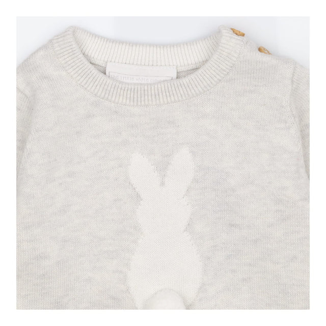 Grey knit sleep suit footless with bunny