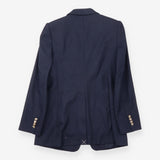 Club Monaco Navy Blue Textured Single Breasted Bla