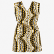 Black Yellow White Abstract Print Dress