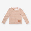 T shirt long sleeve brown white stripe and cardiga