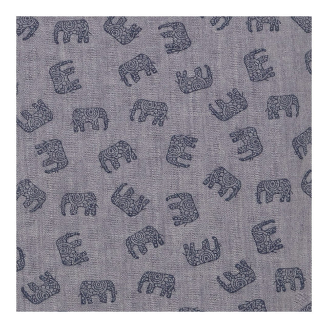 Shirt blue wood buttons elephants