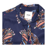 Shirt Navy Multicolour Bird Print Long Sleeve