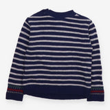 Sweater Navy Striped Knit Polar Bear in Hat