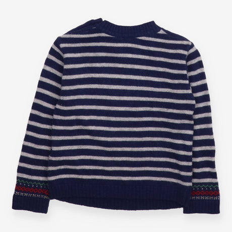 Sweater Navy Striped Knit Polar Bear in Hat