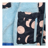Coat black moon lightning fleece lining