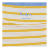 T-Shirt Striped Short Sleeve Cotton Yellow Cream