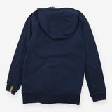 Hoodie navy zip stripe hood