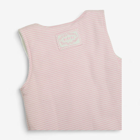 Romper Padded Pink Striped with Bunny Applique