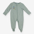 Sleepsuit green zip giraffe