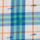 Green and Blue Plaid Shark Shirt
