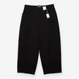 Wide Leg Trousers Black Pinstripe High Rise Pleat 