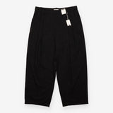 Wide Leg Trousers Black Pinstripe High Rise Pleat 