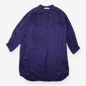 Shirt Dress Purple Tonal Jacquard Long Sleeve