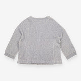 Jacket Grey Marl Textured Cotton Zip Front Boxy