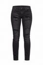 Black Heavily Distressed Slim Leg Jeans