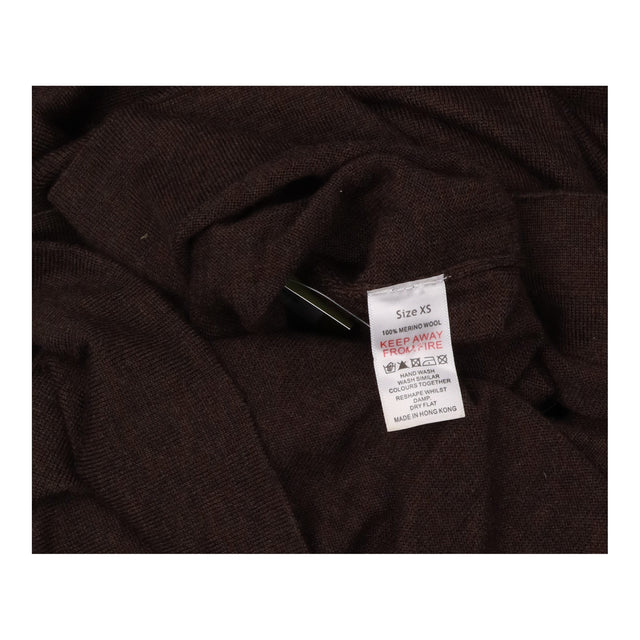 Dress Brown Merino Wool Cowl Neck