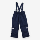 Navy waterproof trousers with braces