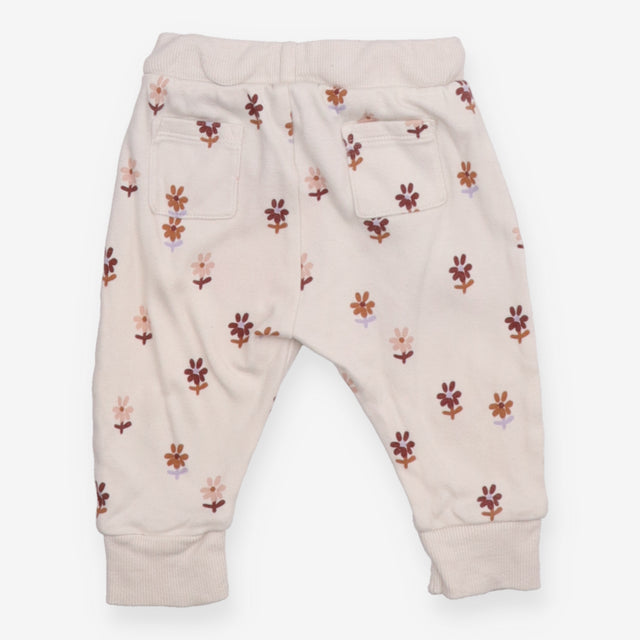 White Floral Joggers