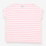 Organic Cotton Pink Stripe T‑Shirt – Open Neck