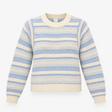 Chunky Textured Knit Striped Jumper Blue Cream