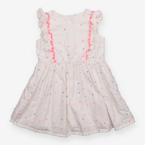 Dress sleeves white colourful spot