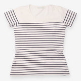 Nursing Top Cream Navy Breton Stripe Layered Short