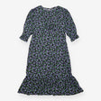  Black Purple Berry Print Midi Dress