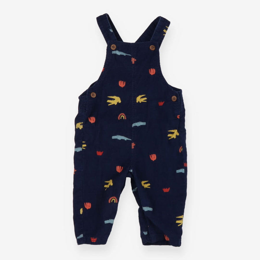 Dungaree cord navy crocodile print