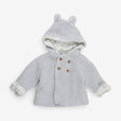 Knit Hood Cardigan Grey with Hedgehog Lining