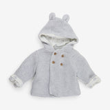 Knit Hood Cardigan Grey with Hedgehog Lining