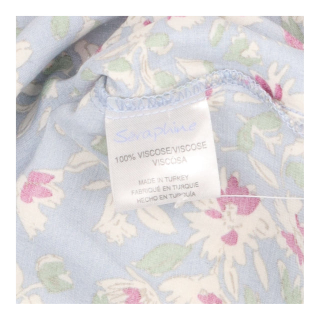 Tunic Maternity Floral Blue V-Neck Long Sleeve
