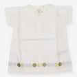 Blouse white peter pan collar spots on hem