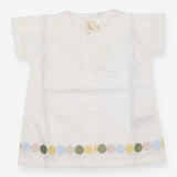 Blouse white peter pan collar spots on hem