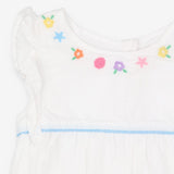 Tunic White Frill Flowers and Seashells