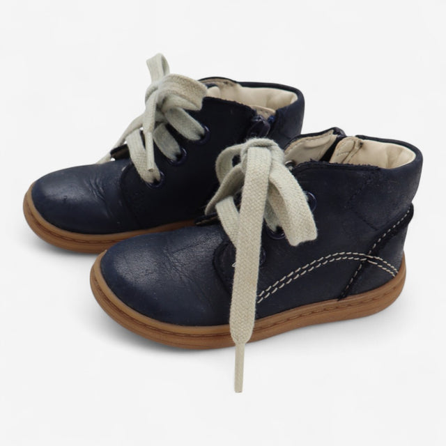 Boots Navy with Cream Laces and Tan Soles